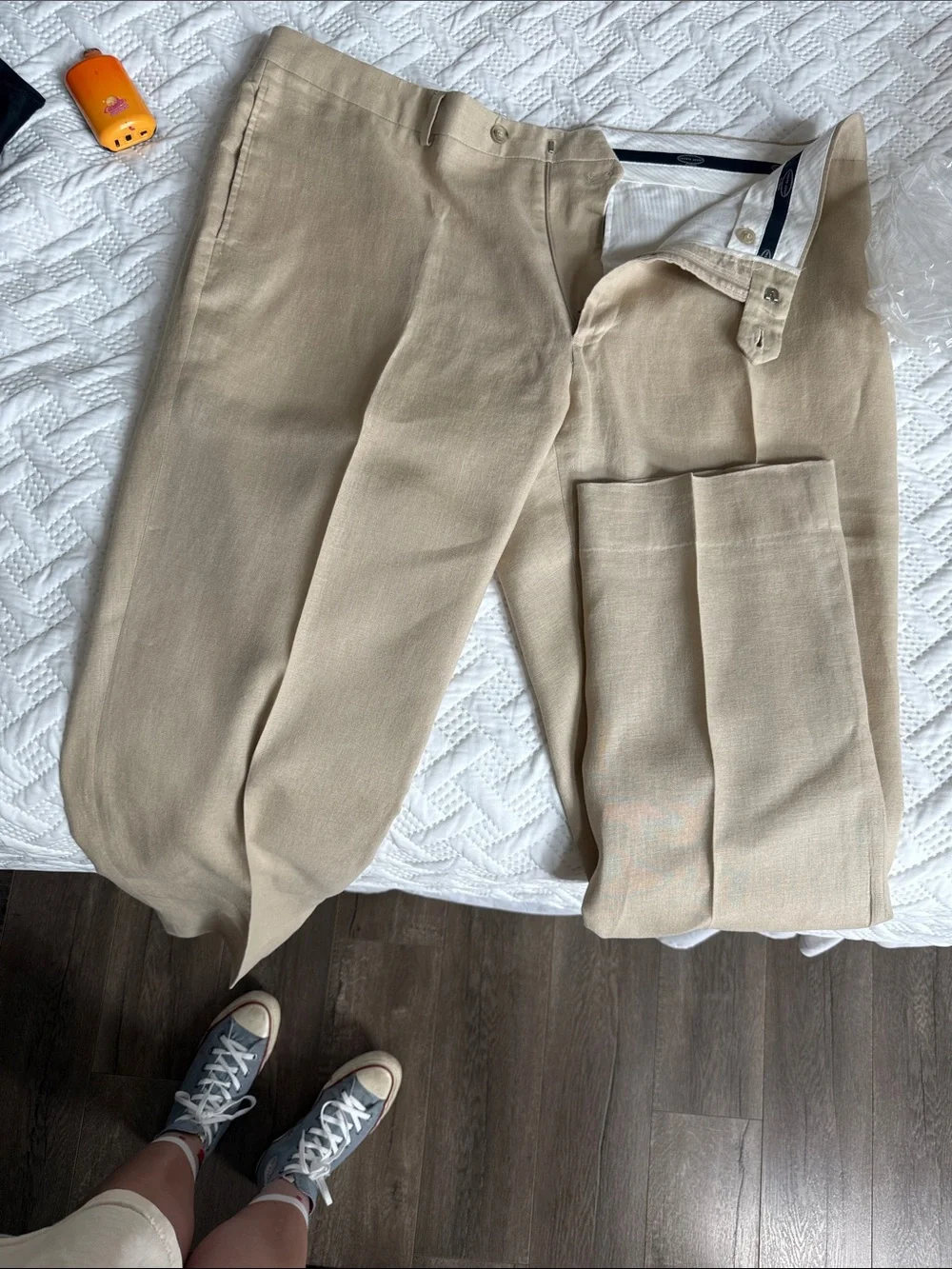 Pronto Uomo Light Beige Flat-Front Chinos